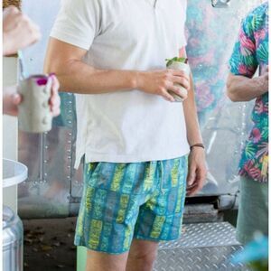 Rowdy Gentleman Men's Tiki Auaha Hawaiian Tribal Totem Print Swim Shorts, S